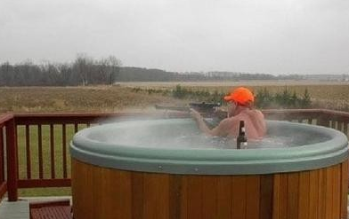 hunting-from-hot-tub