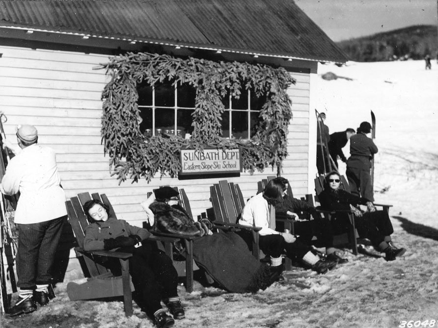 women-sunbathe-at-the-eastern-slope-ski-school-new-hampshire-in-1938